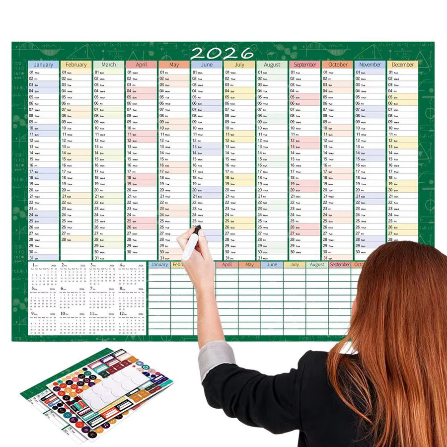 Beschreibbarer Wandkalender 2026 als großes Poster für Schule und Zuhause zur monatlichen Planung - Bild 3