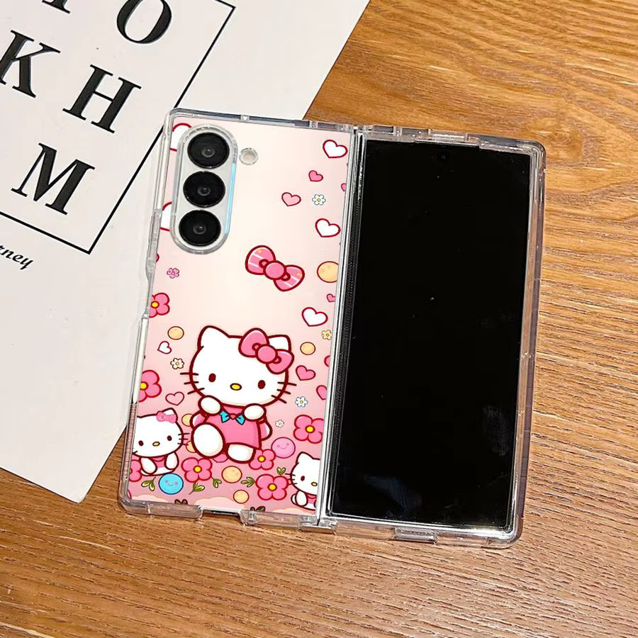 Sanrio Strawberry Kitty Schutzhülle für Samsung Galaxy Z Fold 3, 4, 5, 6 und 7 aus Hartplastik - Bild 2