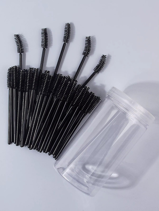 KOSSHOW Wimpernkamm- und Augenbrauenbürsten-Set, schwarz, Unisex, 50 Stück - Bild 2