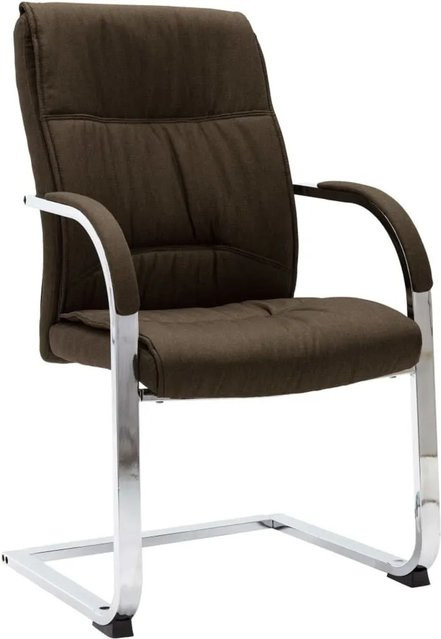 vidaXL Freischwinger Bürostuhl aus Stoff in Braun mit Armlehnen - Bild 1