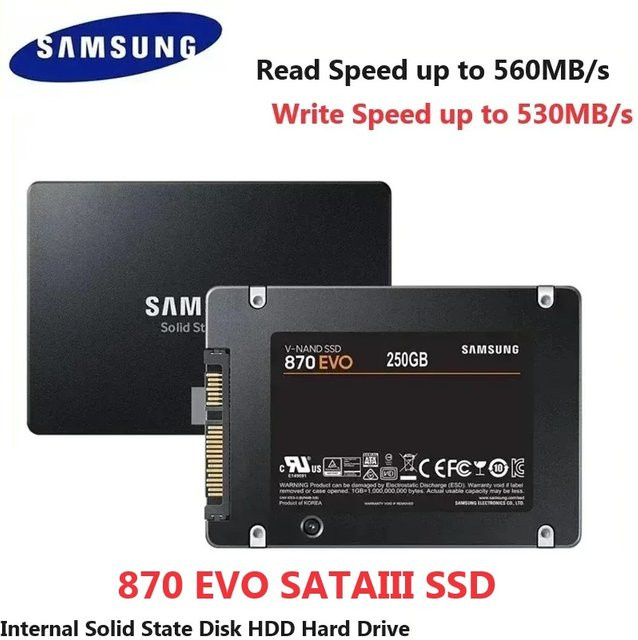 Samsung 870 EVO SSD SATA III Interne Solid-State-Festplatte 2,5 Zoll in Schwarz - Bild 1