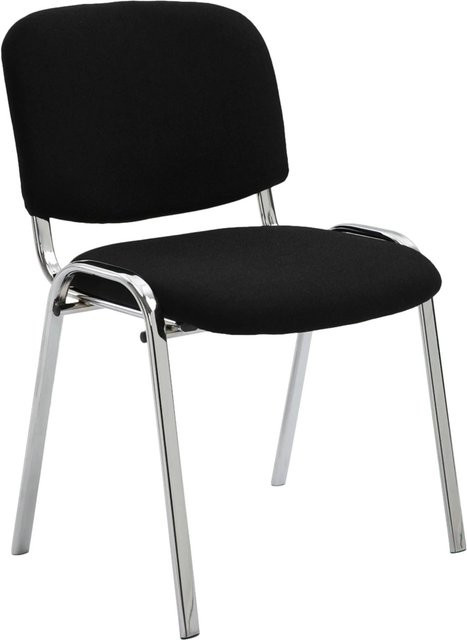 DELUKE Besucherstuhl ZAGREB Konferenzstuhl und Bürostuhl aus Stoff in Schwarz, B/T/H: 54 x 48 x 79 cm - Bild 1