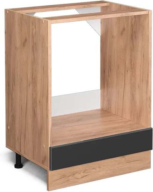 Vicco Herdumbauschrank R-Line Küchenschrank in Anthrazit und Goldkraft mit Eiche-Optik, Breite: 60 cm - Bild 2