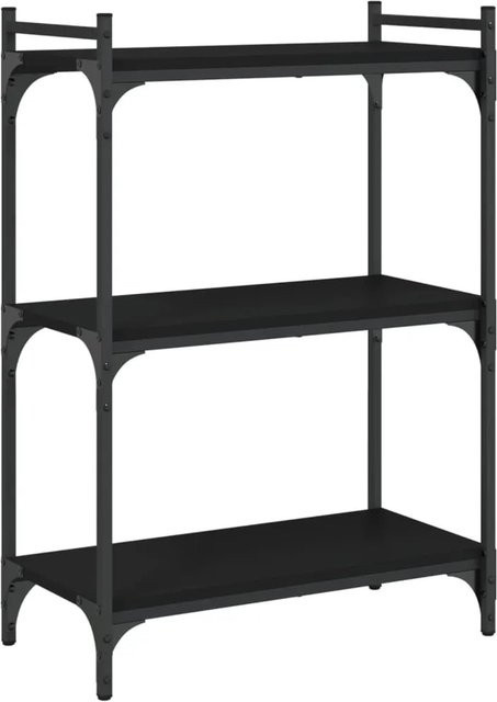 vidaXL Bücherregal mit 3 Böden in Schwarz im Industrial Design, B/T/H: 60 x 30 x 86 cm - Bild 1