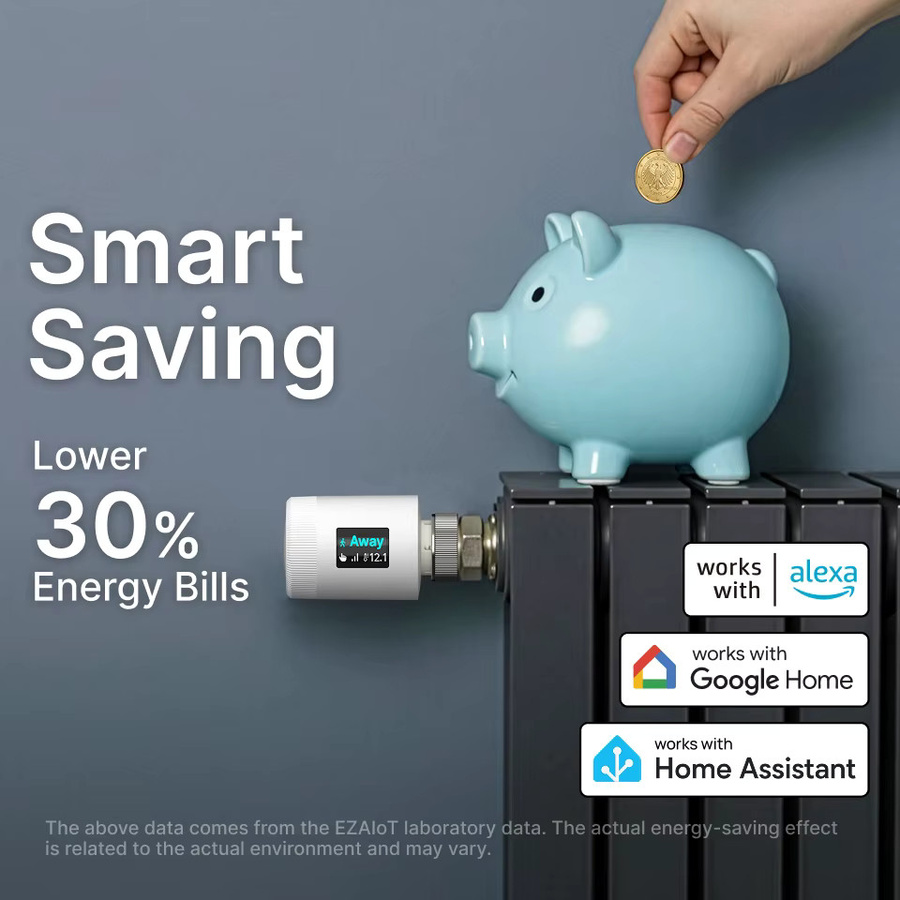 EZAIOT Tuya Smart Thermostat TRV Wi-Fi6 Programmierbarer Heizkörperregler mit App-Steuerung in Weiß - Bild 3