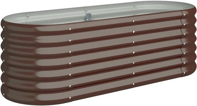 Furnicato Hochbeet aus verzinktem Stahl in Braun, B/T/H: 114 x 40 x 36 cm - Bild 1