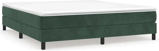 vidaXL Boxspringbett aus Samt in Dunkelgrün, B/T/H: 180 x 200 x 25 cm - Bild 1