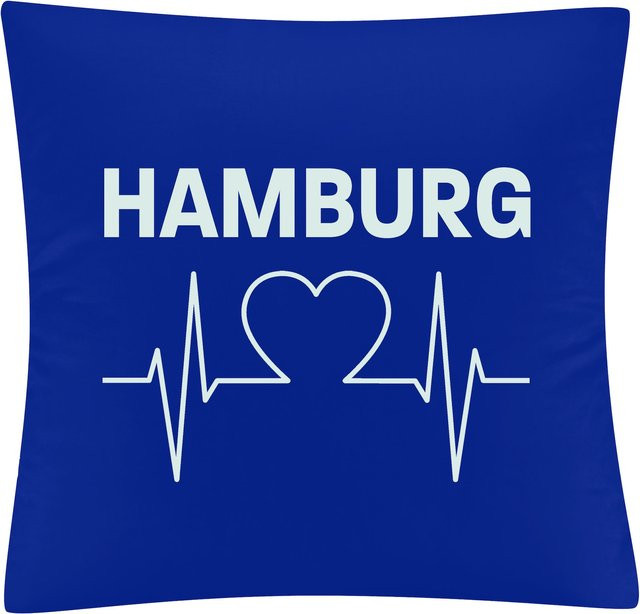 Kissenbezug von multifanshop mit Hamburg Herzschlag Motiv in Weiß - Bild 1
