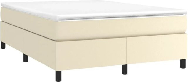 vidaXL Boxspringbett Hybrid mit Matratze in Beige, B/T/H: 140 x 190 x 35 cm - Bild 1