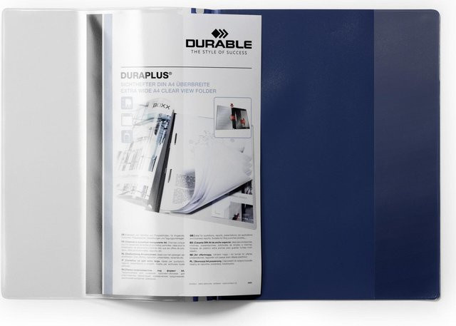 DURABLE Präsentationshefter DURAPLUS A4 aus Kunststoff, Dunkelblau, 25 Stück - Bild 1