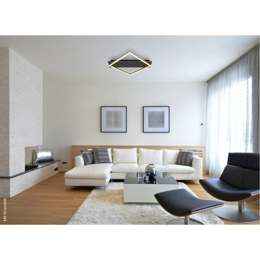 Globo Lighting LED-Deckenleuchte Modern in Champagner und Mattschwarz, B/H/L: 46,7 x 6 x 52 cm - Bild 3