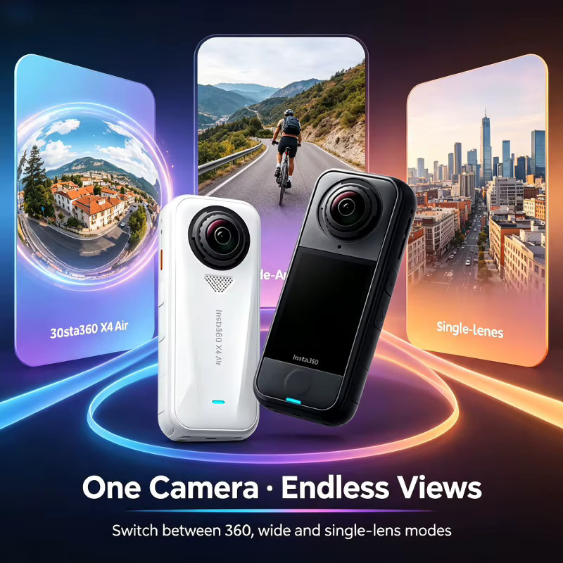 Insta360 X4 Air Action-Kamera in Weiß mit 8K-360-Grad-Video und unsichtbarem Selfie-Stick-Effekt - Bild 5