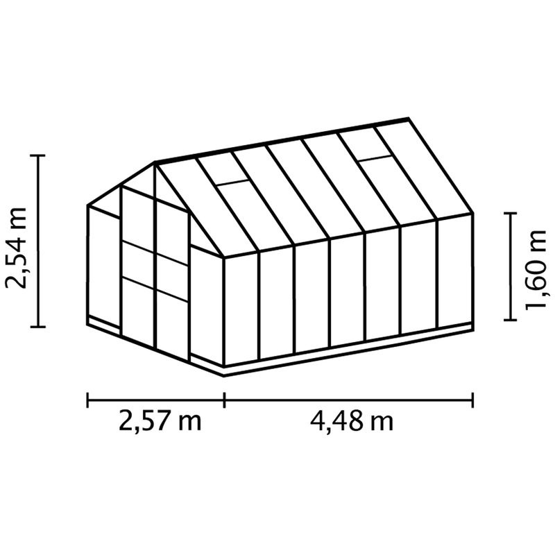 Vitavia Gewächshaus Domus 11500 in Schwarz mit 11,5 m² Fläche und Einscheibensicherheitsglas - Bild 4