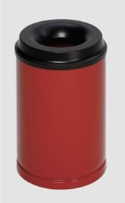 VAR Papierkorb mit Löschkopf in Rot und Schwarz aus Stahl, 15 l - Bild 1