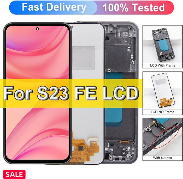 Samsung S23 FE Ersatzdisplay TFT LCD mit Touchscreen-Digitizer-Einheit in Schwarz (S711 S711B S7110 S711U) - Bild 1