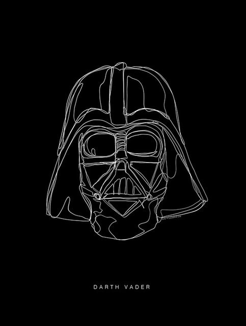 KOMAR Wandbild Disney Star Wars Darth Vader Schwarz-Weiß B/H: 30 x 40 cm - Bild 1