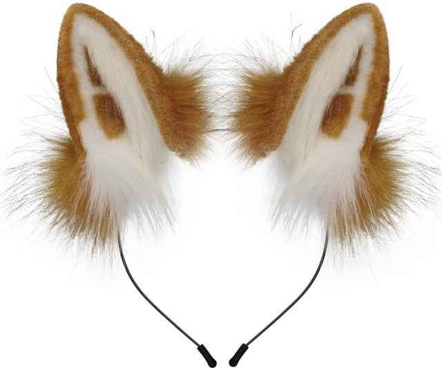 YIRAN Fuchs Wolf Ohren Stirnband, Kunstpelz, Braun, Unisex - Bild 1