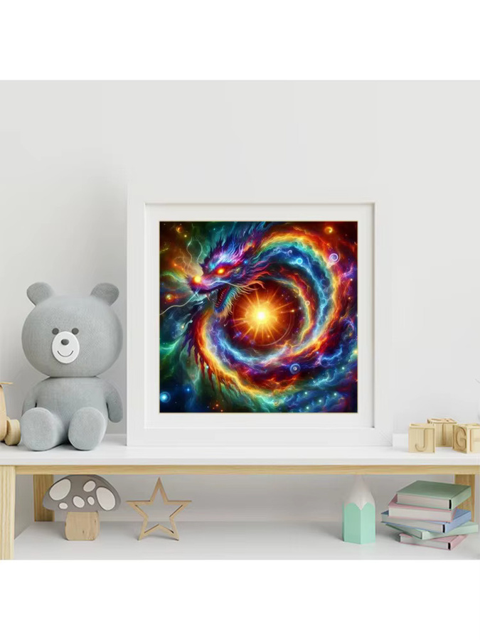 EverShine DIY Diamond Painting Set Drache im Sonnenuntergang, 5D Mosaik Bild in Multicolour - Bild 3