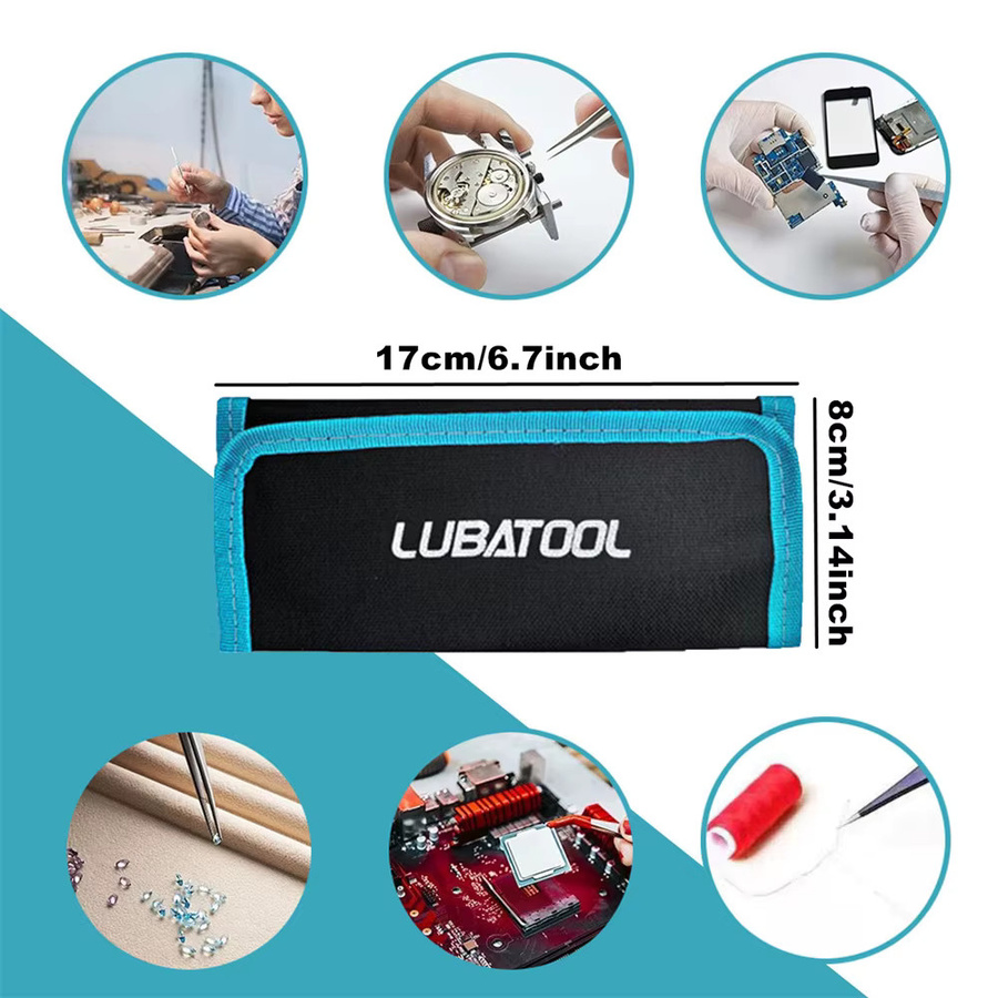 LUBATOOL 10-teiliges ESD-Präzisionspinzetten-Set aus Edelstahl mit Tasche für Elektronik und Telefon-Reparatur - Bild 3