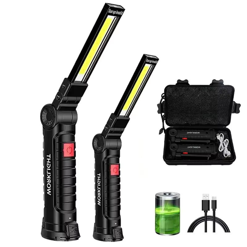 Heinast COB LED Arbeitsleuchte Schwarz, dimmbar, USB-aufladbar mit Magnet und Haken - Bild 7