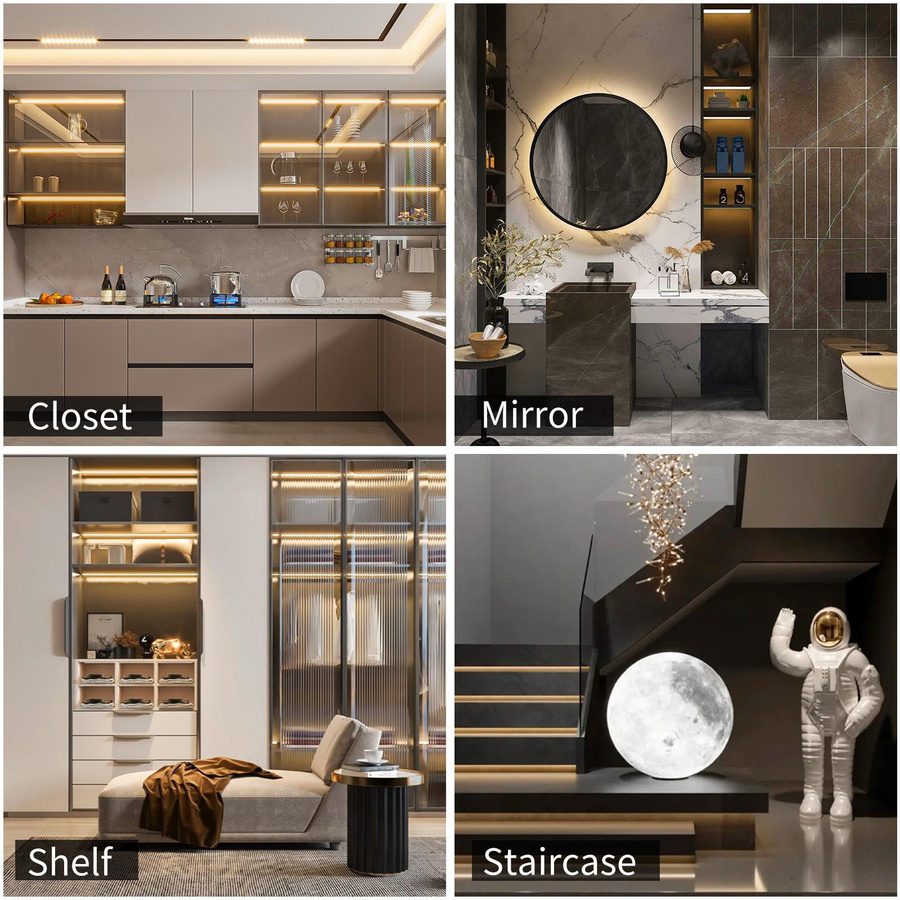 Saimili USB LED Strip Licht mit Schalter, Warmweiß, 1m Länge, SMD2835 Band zum Kürzen und Selbstklebend für TV-Hintergrundbeleuchtung und Heimdeko - Bild 3