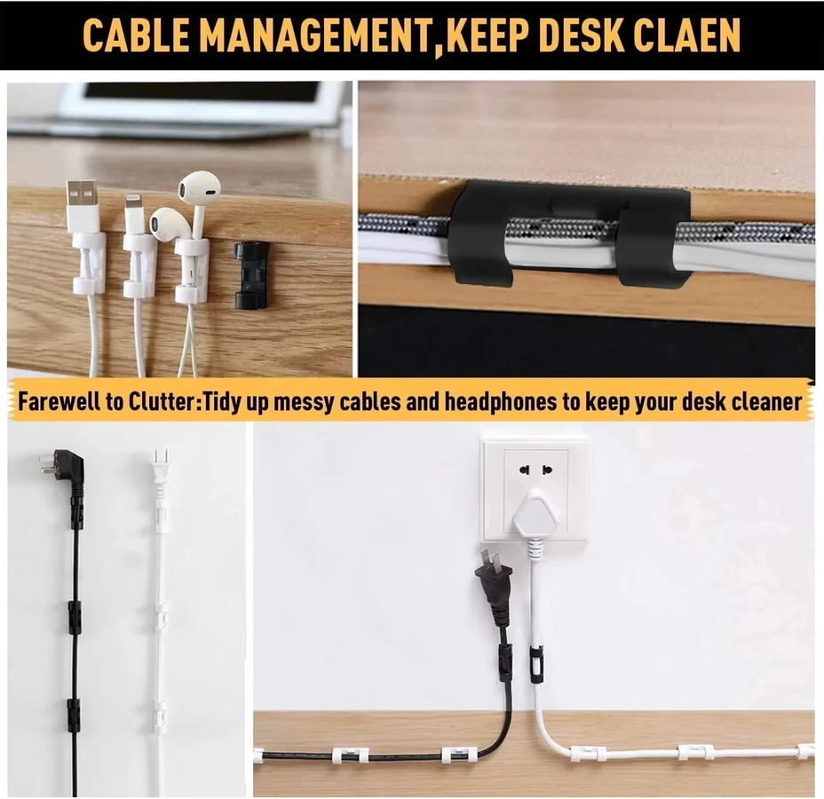 USB Kabel Organizer Clips in Weiß zur Kabelmanagement-Lösung für Kopfhörer und Maus aus Kunststoff - Bild 4