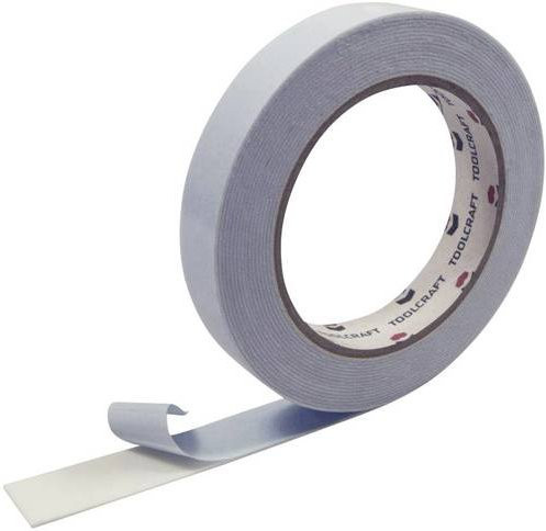 TOOLCRAFT Doppelseitiges Montageband Weiß, Breite: 19 mm, Länge: 5 m - Bild 1