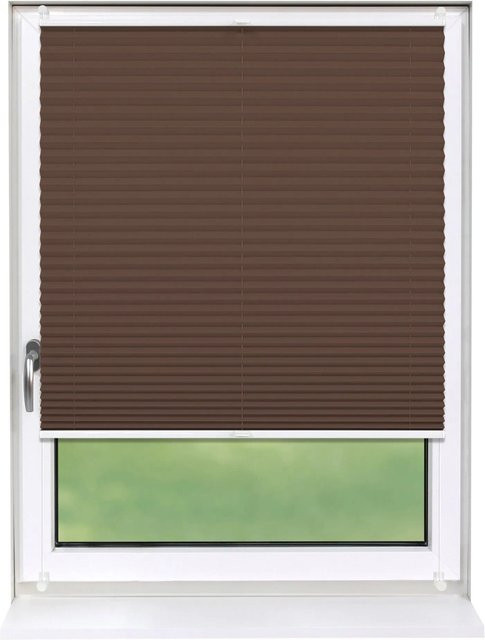 Deco-Raum Plissee Basic Klemmfix Braun Blickdicht B: 100 cm, H: 210 cm - Bild 1