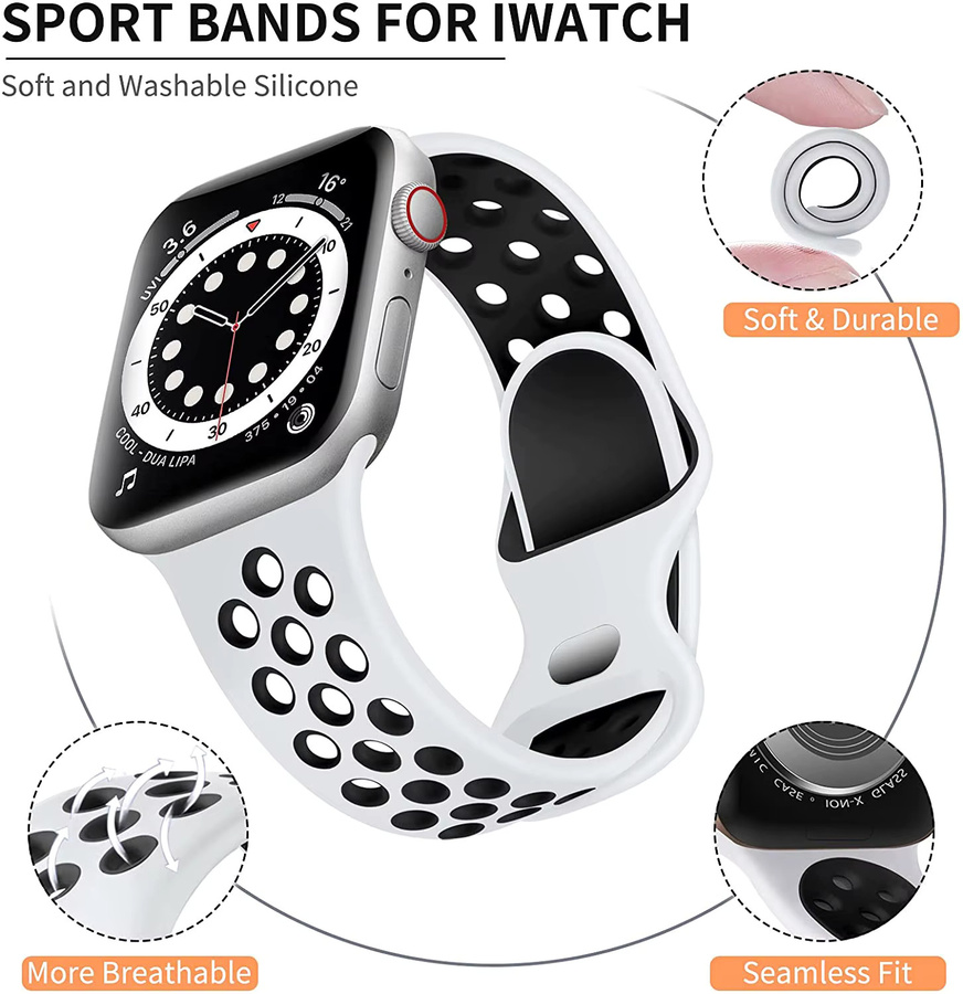 Lerxiuer Uhrenarmband Silikon, Unisex, 45 mm - Bild 3