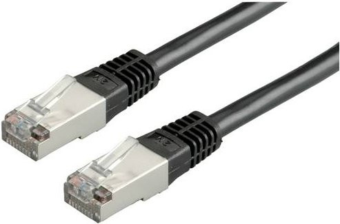 Roline RJ45 Patchkabel CAT 5e S/FTP Ethernet LAN Schwarz, Länge: 0,50 m - Bild 1
