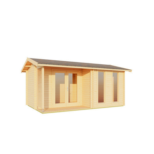 Lasita Gartenhaus Maja Riverside aus Fichtenholz in Natur und Beige mit Satteldach und Blockbohlenbauweise, B/H/T: 540 x 250,8 x 357,1 cm - Bild 2