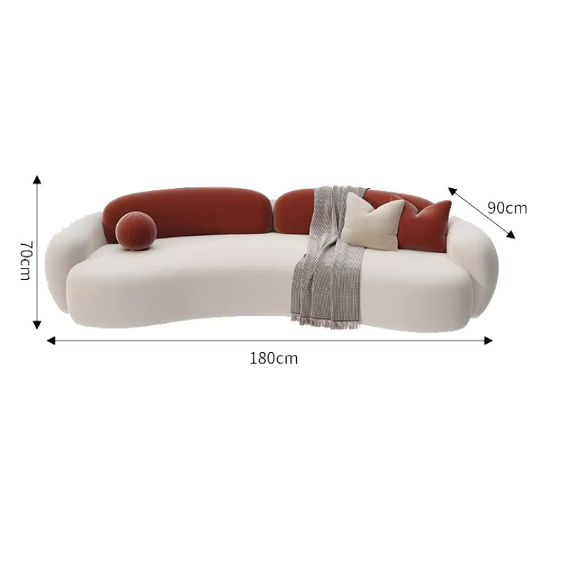 ANGDUO Doppelschlafsofa in Beige mit Stauraum, modernes neoklassizistisches Wohnzimmersofa mit Stoffbezug und passenden Dekokissen - Bild 2