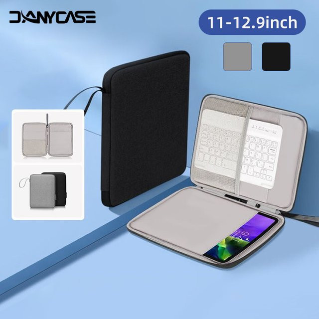 DANYCASE Tablet-Handtasche für 9–13 Zoll, passende Hülle für iPad Air 11/13 und iPad Pro 11/13, Schutzhülle und Reisetasche in Schwarz oder Grau - Bild 1