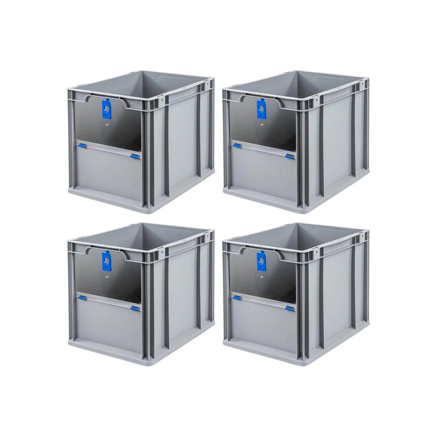 PROREGAL SuperSparSet 4x Eurobox NextGen Insight Cover Eurobehälter mit Deckel, Blau, H x B x T: 32 x 30 x 40 cm, 30 Liter - Bild 2