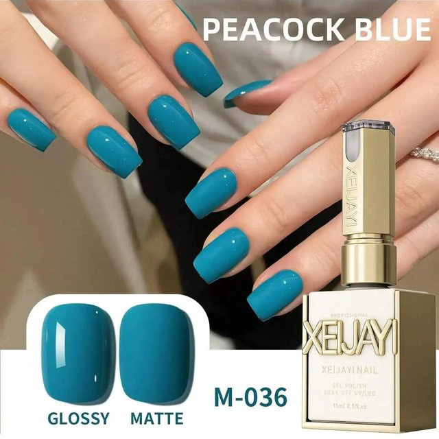 XEIJAYI Nagellack, Pfauenblau, glänzend, 15 ml - Bild 1