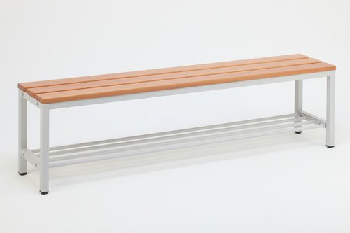 SZAGATO Umkleidebank mit Garderobe aus Stahl und Buche Holz in Grau, B/H/T: 150 x 42 x 30 cm - Bild 1
