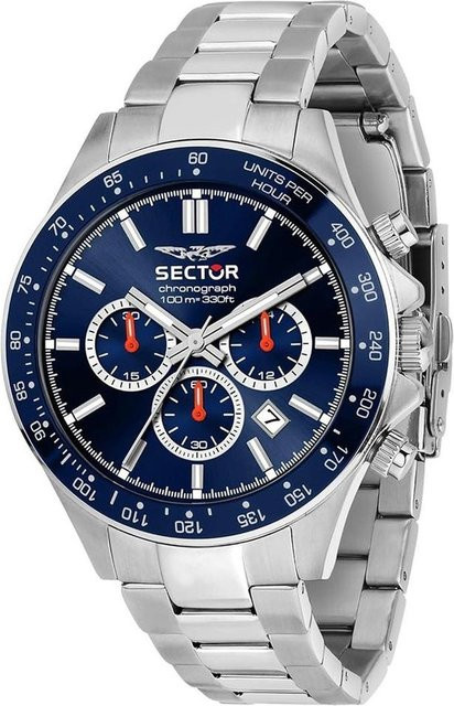 Sector Chronograph, Edelstahl, blaues Zifferblatt, Quarz, Herrenuhr - Bild 1