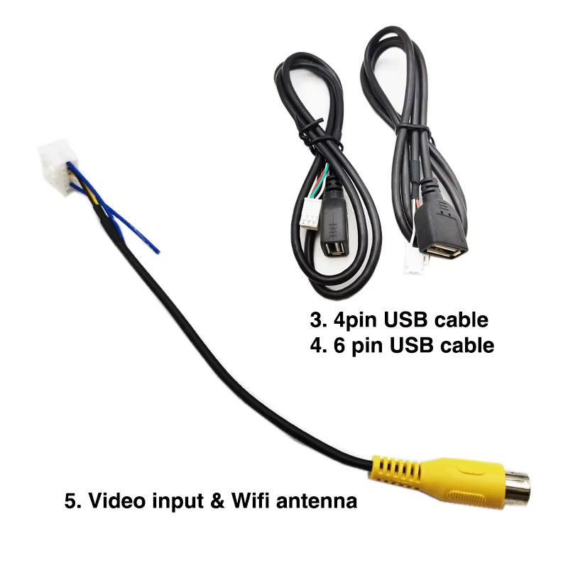PHYEE Universeller 16-poliger Kabelbaum mit USB-C, GPS-Antenne und RCA Video-Audio-Eingang für Android Auto Autoradios - Bild 3