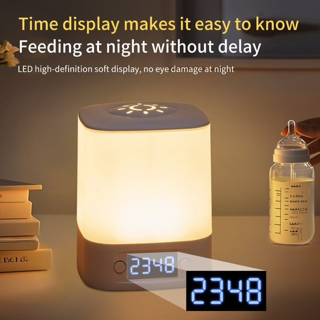 GGBEE Wiederaufladbares LED-Nachtlicht in Weiß mit dimmbarer Helligkeit und Touch-Bedienung, USB-betrieben, ideal als Nachttischlampe für das Babyzimmer oder Schlafzimmer - Bild 1