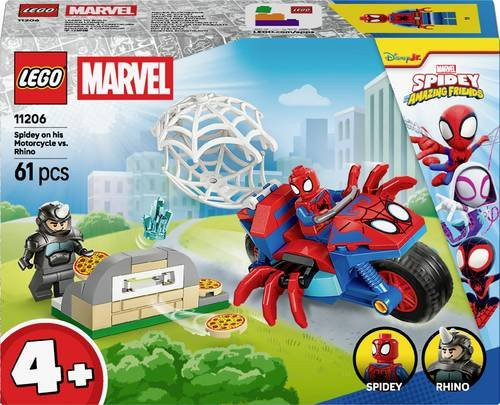LEGO Marvel Super Heroes Spidey auf Motorrad vs. Rhino, ab 4 Jahren