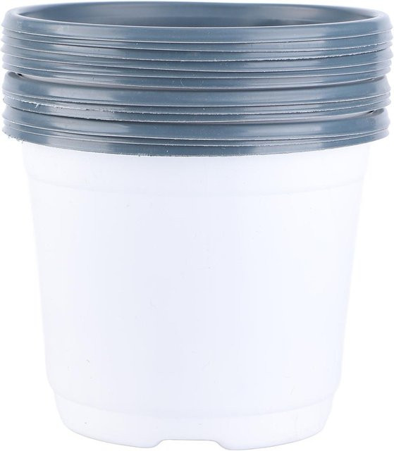 TOMTOP JMS PP-Blumentopf in Weiß, atmungsaktiv und wiederverwendbar mit Abflussloch für Sukkulenten und Zimmerpflanzen, B/T/H: 16,5 x 14,5 x 12,0 cm - Bild 1