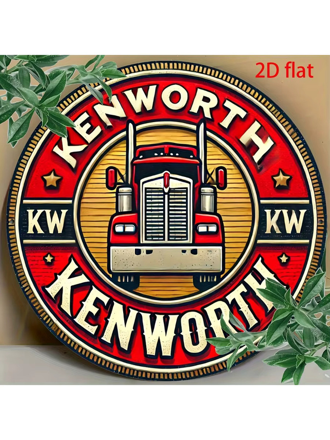 Potdemiel Kenworth Truck Logo Aluminium Metallschild im Vintage-Stil, Wandkunst für Zuhause und Büro, B/H: 20,32 x 20,32 cm, Mehrfarbig - Bild 5