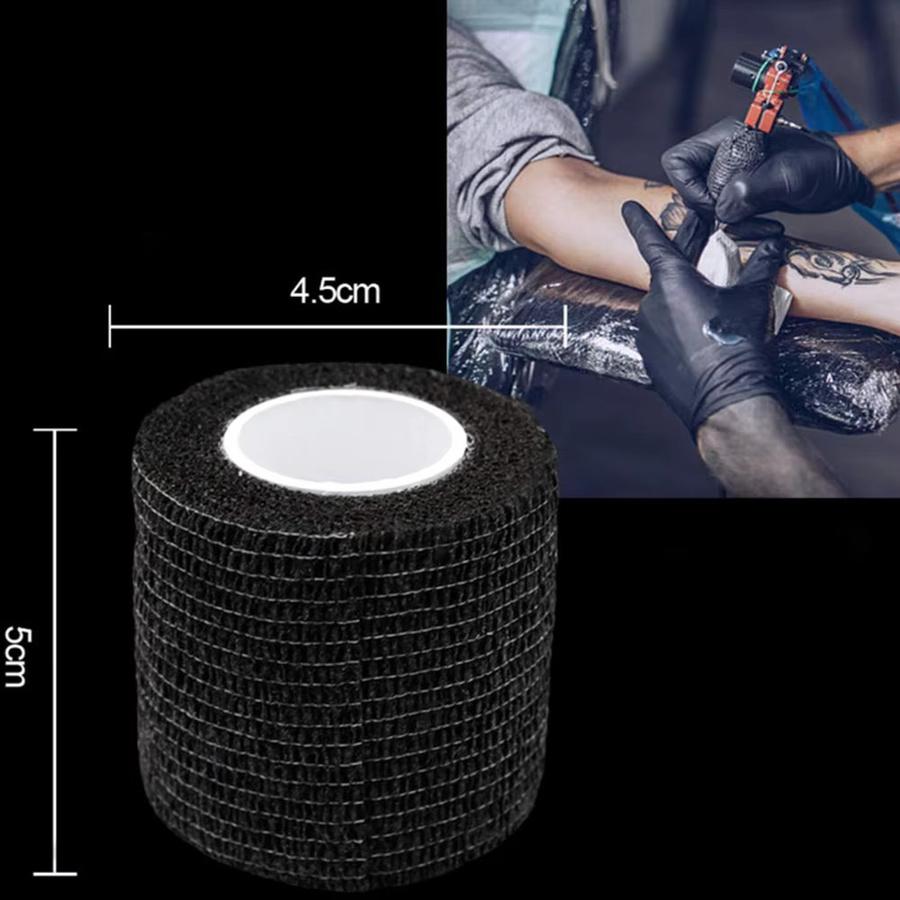 Mona Tattoo Verband Elastische Wrap Bänder, 12 Stück, Schwarz - Bild 3