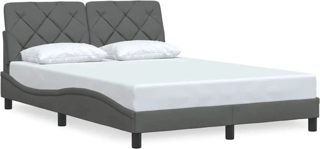 vidaXL Bettgestell mit Stoffbezug in Grau, B/T/H: 140 x 190 x 145 cm - Bild 1