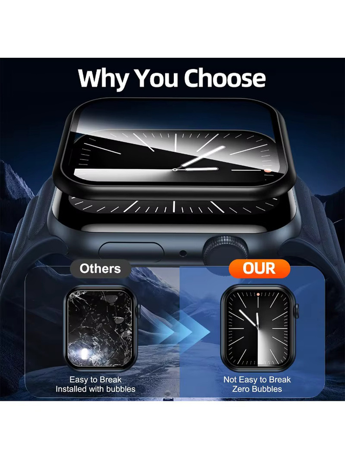 PEO Schutzfolie für Apple Watch Serie 11 10 9 8 7 SE Ultra – Gebogene Displayschutzfolie, transparent, Unisex - Bild 7