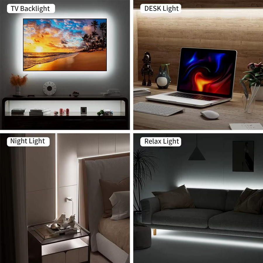 CENFAYA USB Tuya WiFi COB LED Streifen Warmweiß, flexibel und dimmbar, kompatibel mit Alexa und Google Assistant - Bild 4