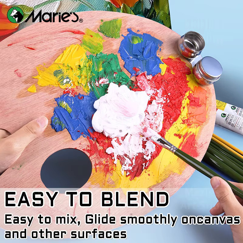 Marie's Künstler-Ölfarben-Set mit 24 Farben in Multicolour, 12 ml pro Tube für Leinwand, Papier und Basteln - Bild 4