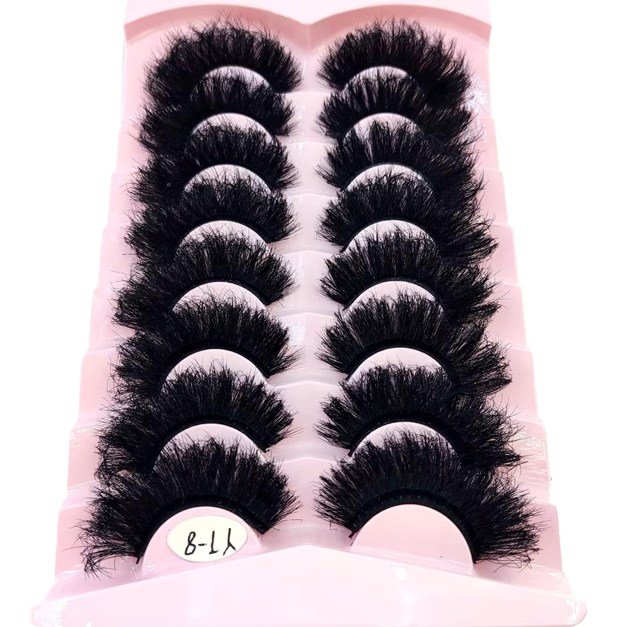 AMSDCN Künstliche Wimpern 3D, Black, 8 Paar, Natürlich - Bild 5