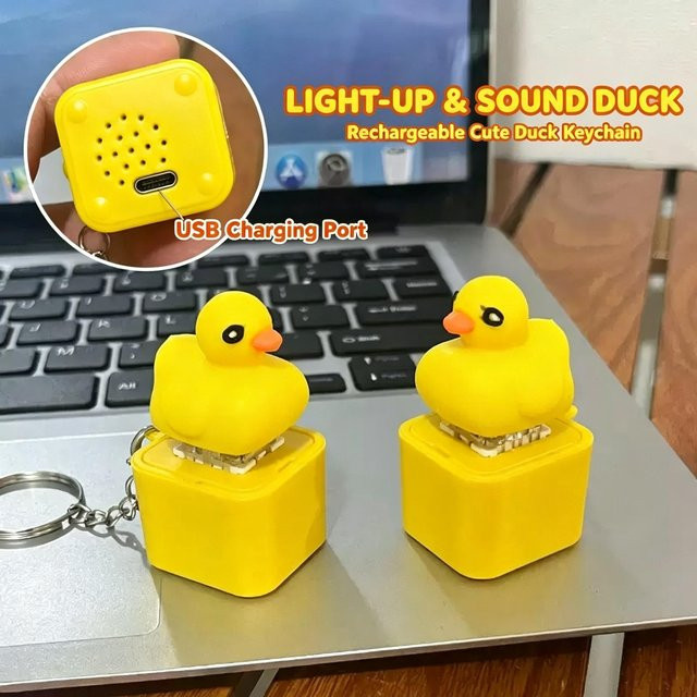 Schlüsselanhänger Mine Möwe Ente Tastenkappe, LED, USB-C, Unisex - Bild 1
