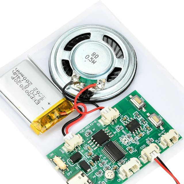 DIY NOW Audio-Sprachaufzeichnungs-Wiedergabemodul mit Taste, Lichtsteuerung und Magnetsteuerung inklusive Verlängerungskabel für Grußkarten - Bild 1